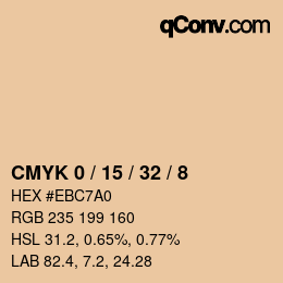 カラーコード: CMYK 0 / 15 / 32 / 8 | qconv.com