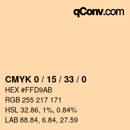 Color code: CMYK 0 / 15 / 33 / 0 | qconv.com