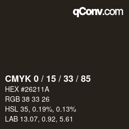 Color code: CMYK 0 / 15 / 33 / 85 | qconv.com