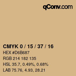 Color code: CMYK 0 / 15 / 37 / 16 | qconv.com