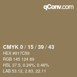 Farbcode: CMYK 0 / 15 / 39 / 43 | qconv.com