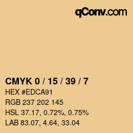 Color code: CMYK 0 / 15 / 39 / 7 | qconv.com