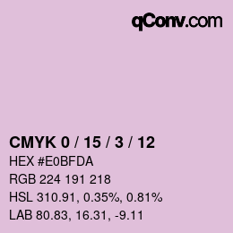 Color code: CMYK 0 / 15 / 3 / 12 | qconv.com