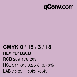 カラーコード: CMYK 0 / 15 / 3 / 18 | qconv.com