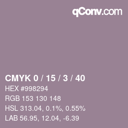 颜色代码: CMYK 0 / 15 / 3 / 40 | qconv.com