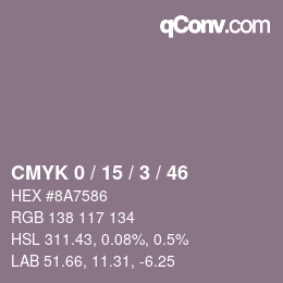Color code: CMYK 0 / 15 / 3 / 46 | qconv.com