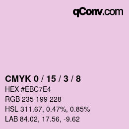 カラーコード: CMYK 0 / 15 / 3 / 8 | qconv.com