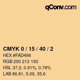 Color code: CMYK 0 / 15 / 40 / 2 | qconv.com