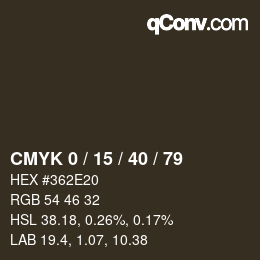 カラーコード: CMYK 0 / 15 / 40 / 79 | qconv.com
