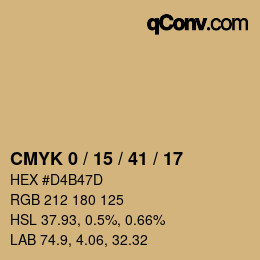 Color code: CMYK 0 / 15 / 41 / 17 | qconv.com