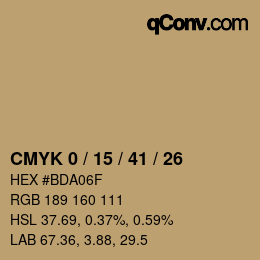 Farbcode: CMYK 0 / 15 / 41 / 26 | qconv.com