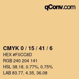 カラーコード: CMYK 0 / 15 / 41 / 6 | qconv.com