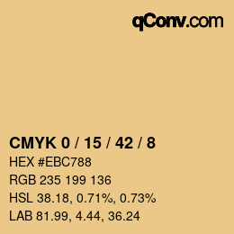 カラーコード: CMYK 0 / 15 / 42 / 8 | qconv.com