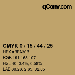 カラーコード: CMYK 0 / 15 / 44 / 25 | qconv.com