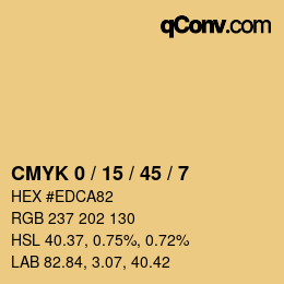 颜色代码: CMYK 0 / 15 / 45 / 7 | qconv.com