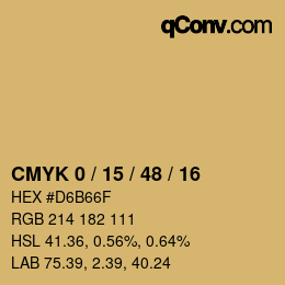 Código de color: CMYK 0 / 15 / 48 / 16 | qconv.com