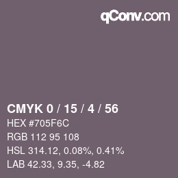 颜色代码: CMYK 0 / 15 / 4 / 56 | qconv.com