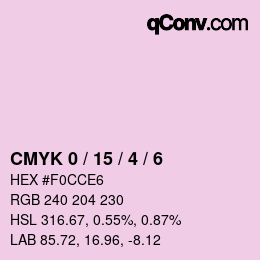 Color code: CMYK 0 / 15 / 4 / 6 | qconv.com