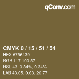 颜色代码: CMYK 0 / 15 / 51 / 54 | qconv.com
