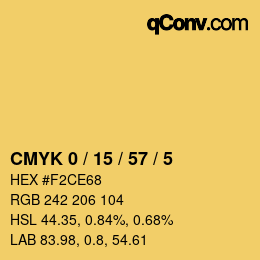 Color code: CMYK 0 / 15 / 57 / 5 | qconv.com