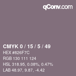 Color code: CMYK 0 / 15 / 5 / 49 | qconv.com