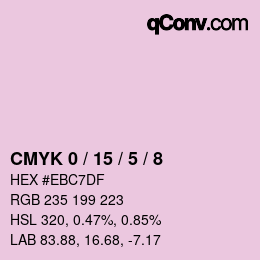 カラーコード: CMYK 0 / 15 / 5 / 8 | qconv.com