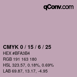 Color code: CMYK 0 / 15 / 6 / 25 | qconv.com