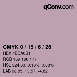 カラーコード: CMYK 0 / 15 / 6 / 26 | qconv.com