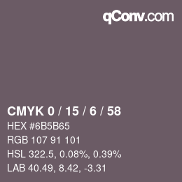 Color code: CMYK 0 / 15 / 6 / 58 | qconv.com