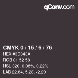 Color code: CMYK 0 / 15 / 6 / 76 | qconv.com
