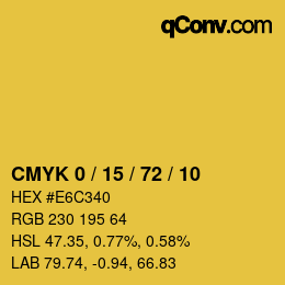 Color code: CMYK 0 / 15 / 72 / 10 | qconv.com