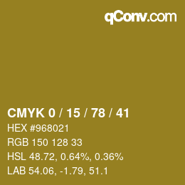 颜色代码: CMYK 0 / 15 / 78 / 41 | qconv.com