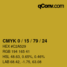 Color code: CMYK 0 / 15 / 79 / 24 | qconv.com