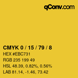 カラーコード: CMYK 0 / 15 / 79 / 8 | qconv.com
