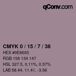 Color code: CMYK 0 / 15 / 7 / 38 | qconv.com