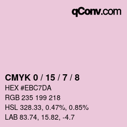 カラーコード: CMYK 0 / 15 / 7 / 8 | qconv.com
