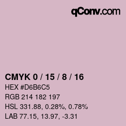 颜色代码: CMYK 0 / 15 / 8 / 16 | qconv.com