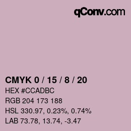 Color code: CMYK 0 / 15 / 8 / 20 | qconv.com