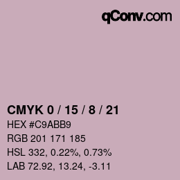 颜色代码: CMYK 0 / 15 / 8 / 21 | qconv.com