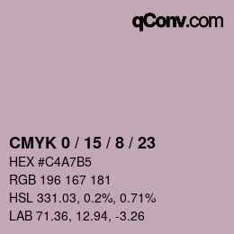 Color code: CMYK 0 / 15 / 8 / 23 | qconv.com