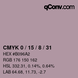颜色代码: CMYK 0 / 15 / 8 / 31 | qconv.com