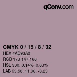 颜色代码: CMYK 0 / 15 / 8 / 32 | qconv.com