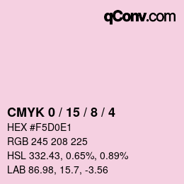 Color code: CMYK 0 / 15 / 8 / 4 | qconv.com