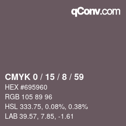 Color code: CMYK 0 / 15 / 8 / 59 | qconv.com