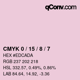 颜色代码: CMYK 0 / 15 / 8 / 7 | qconv.com