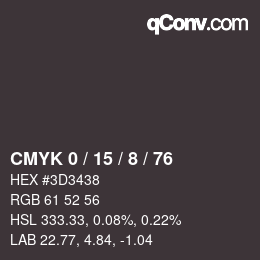 Color code: CMYK 0 / 15 / 8 / 76 | qconv.com