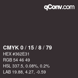 颜色代码: CMYK 0 / 15 / 8 / 79 | qconv.com