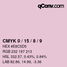 カラーコード: CMYK 0 / 15 / 8 / 9 | qconv.com