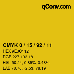 Color code: CMYK 0 / 15 / 92 / 11 | qconv.com