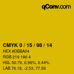 Color code: CMYK 0 / 15 / 98 / 14 | qconv.com